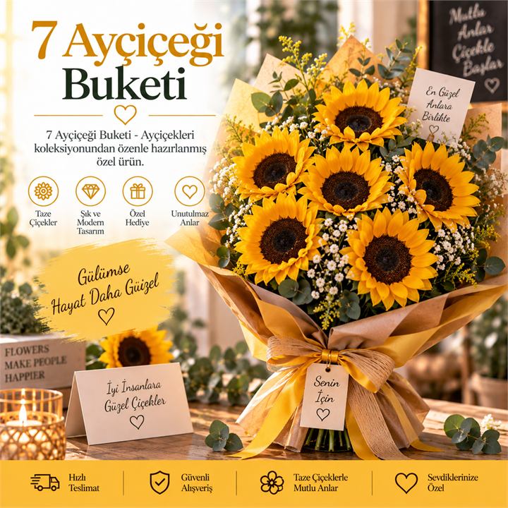 7 Ayçiçeği Buketi