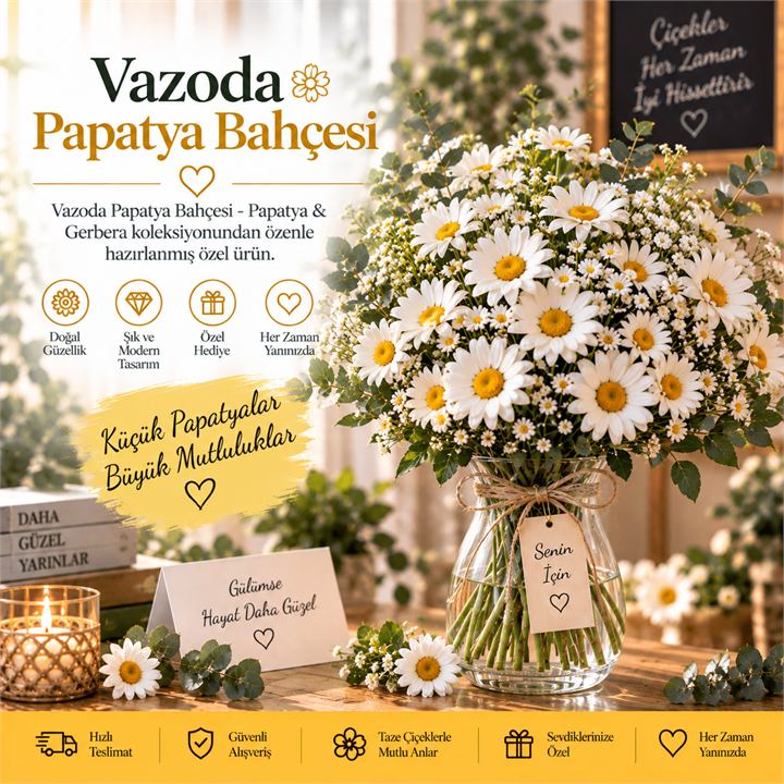 Vazoda Papatya Bahçesi