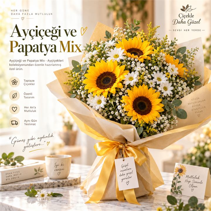 Ayçiçeği ve Papatya Mix