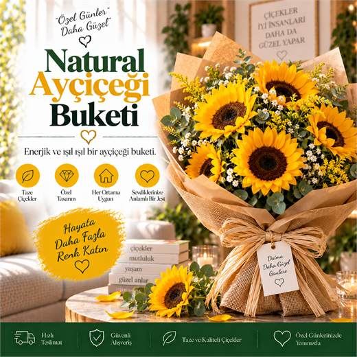 Natural Ayçiçeği Buketi